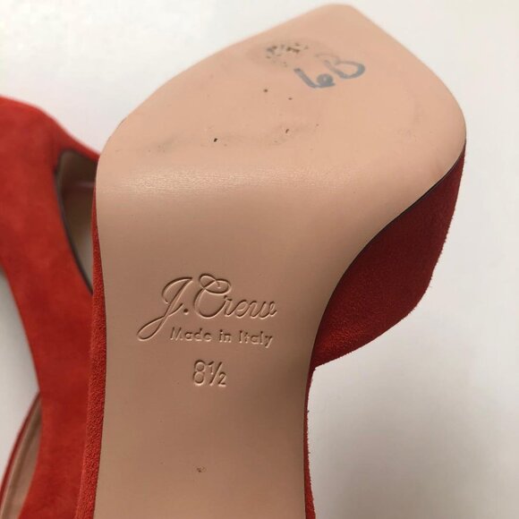 J Crew, D'Orsay, Pointed Toe, Orange, Suede Heels, Size 8.5, NWOB, appx 2.3/4" - Picture 11 of 16